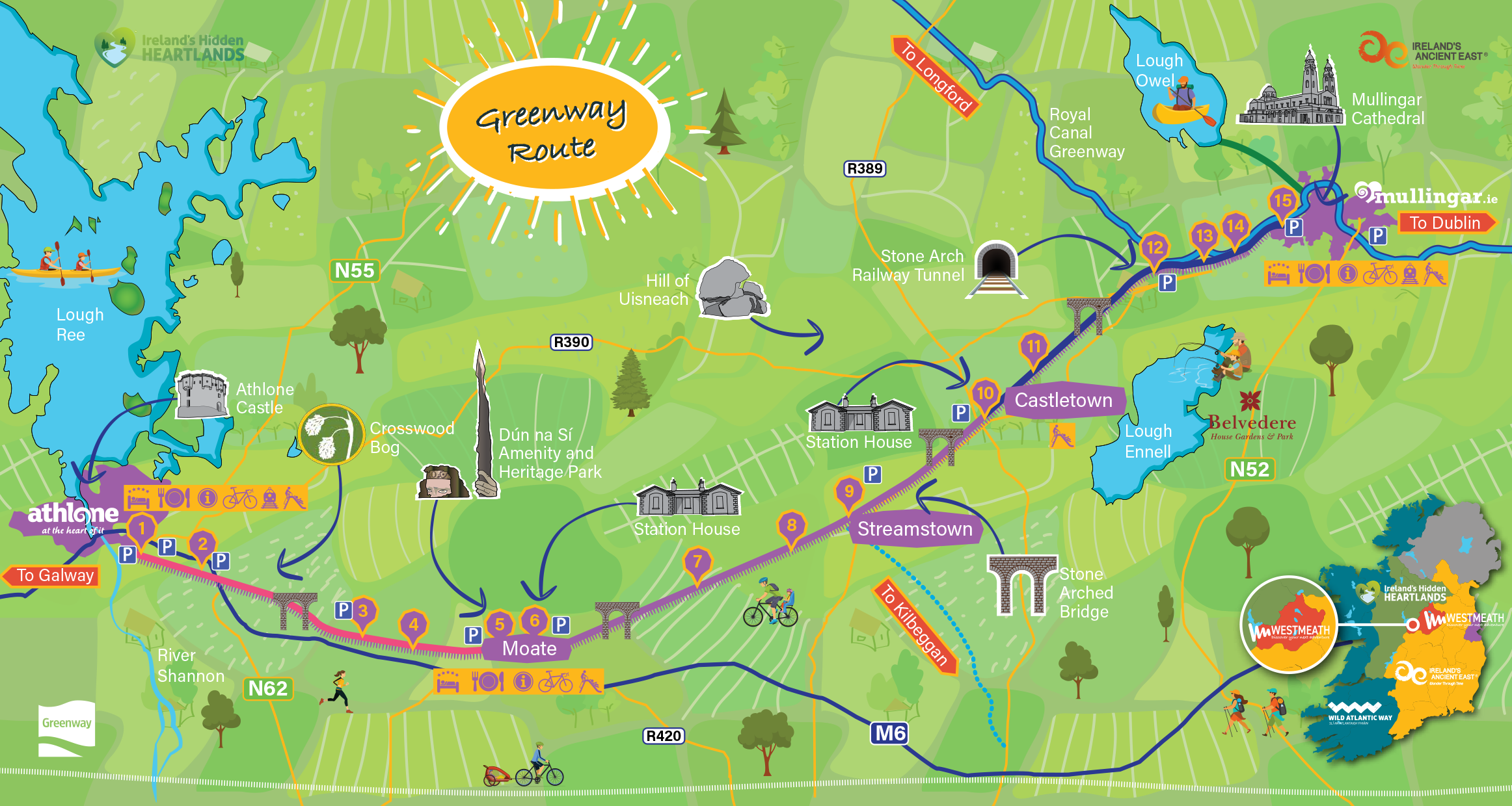 Old Rail Trail Map Westmeath Tourism Old Rail Trail Map